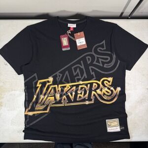 Mitchell & Ness Mens LA Lakers Big Face 4.0 Tee Black XL NWT